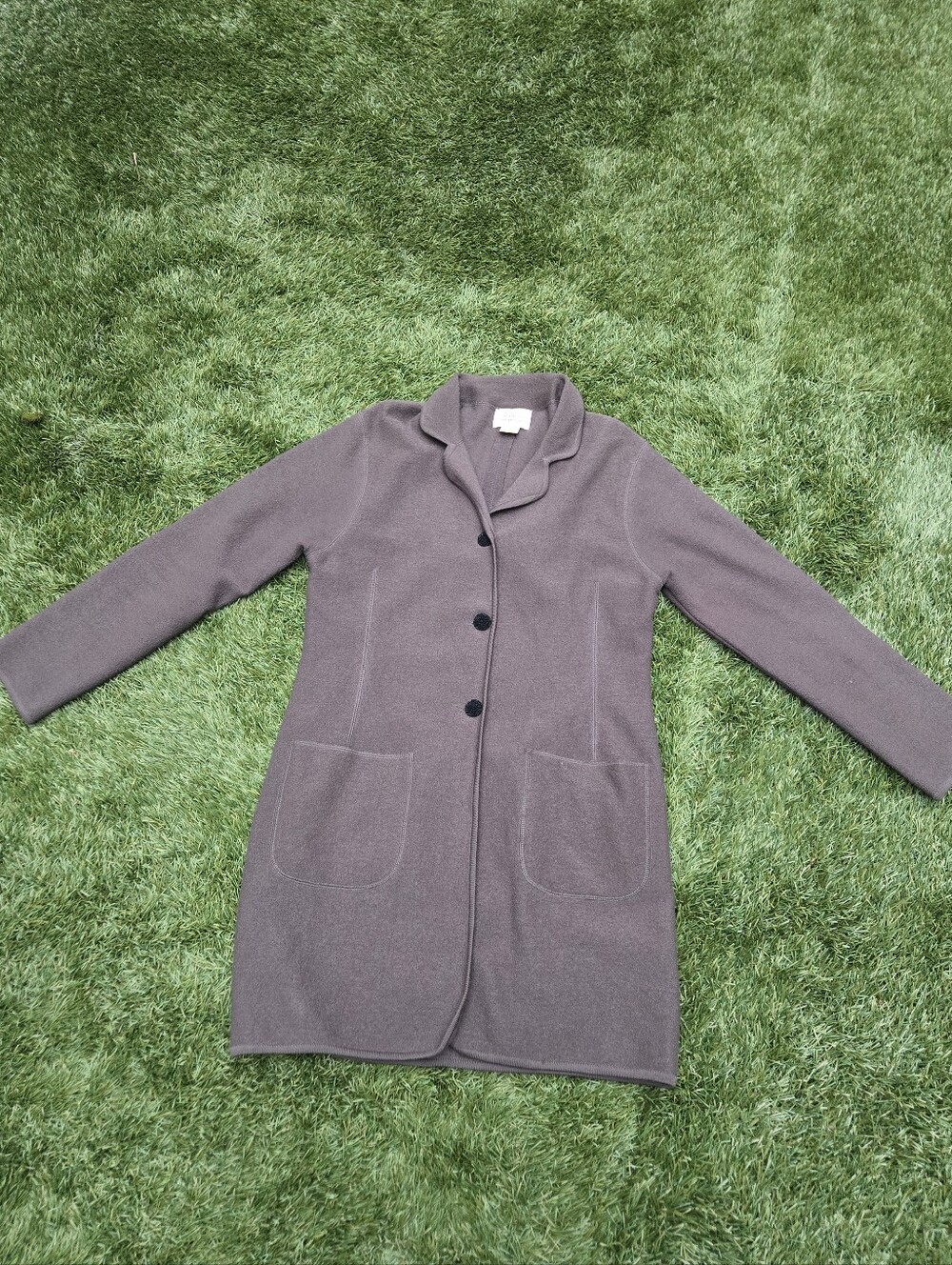Vintage 1990s Field Manor 100% Wool Long Coat Cardigan Olive Green Size S